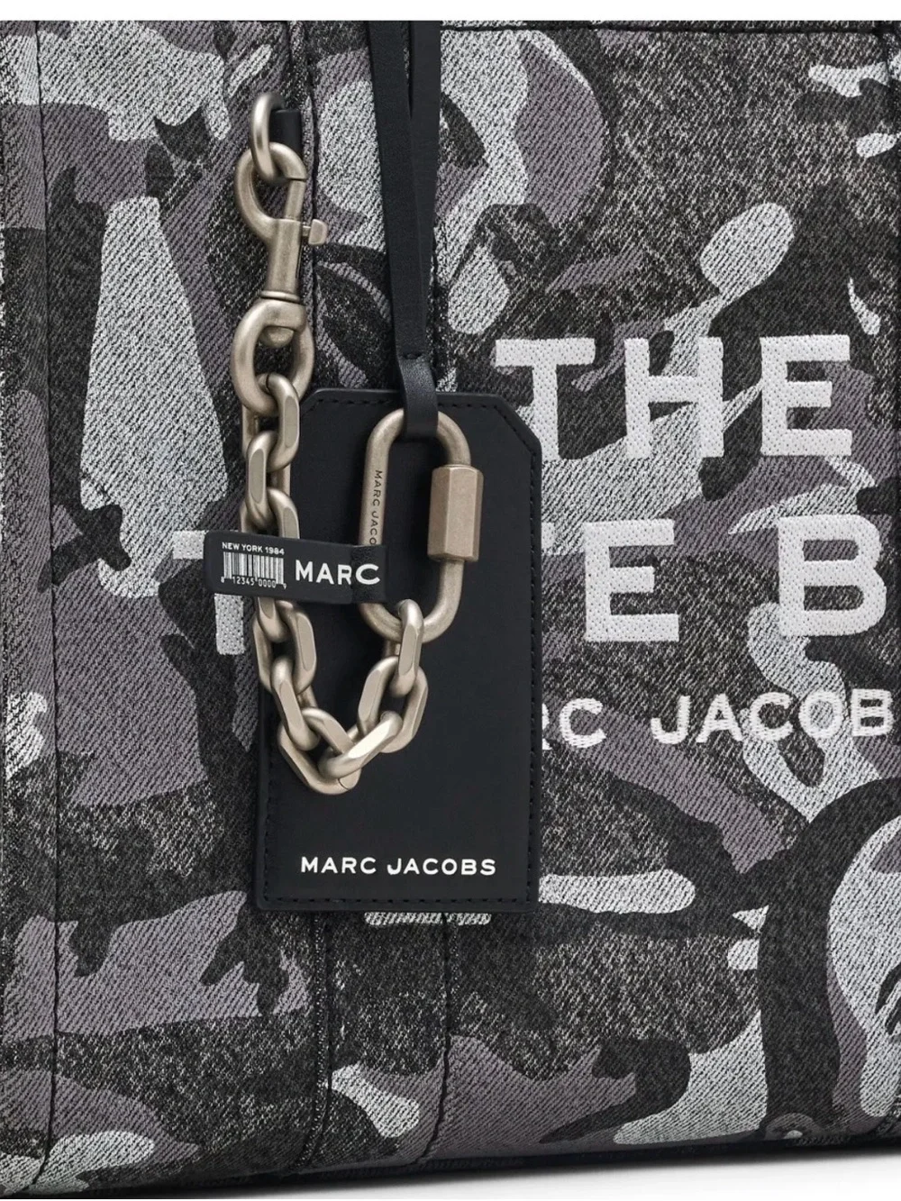 Marc Jacobs The Tote Bag Marc Camo Denim Black & Grey Medium Tote - Picture 3 of 7